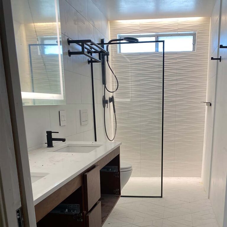 modern walk-in shower remodel in Scottsdale, AZ
