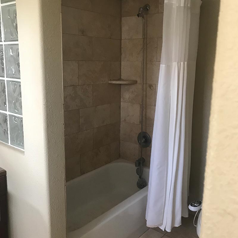 before photo of walk in shower remodel